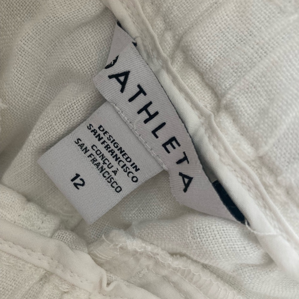 NWT Athleta White Cabo Linen Joggers size 12 - Picture 5 of 12